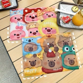 MEOWU Bìa sơmi, Bìa đựng hồ sơ có nút bấm khổ A4 chống nước hình Cappy Loppy Sanrio Chiikawa Mikko Cinamol Kuromi Krisby