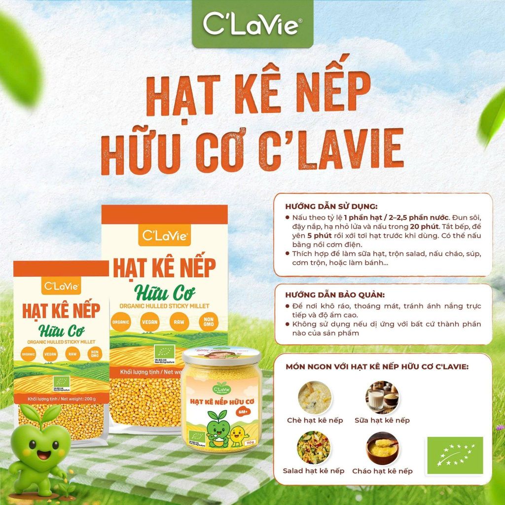 Hạt Kê Hữu Cơ Đã Bóc Vỏ Markal/ C'lavie/ Just Organik Organic Millet