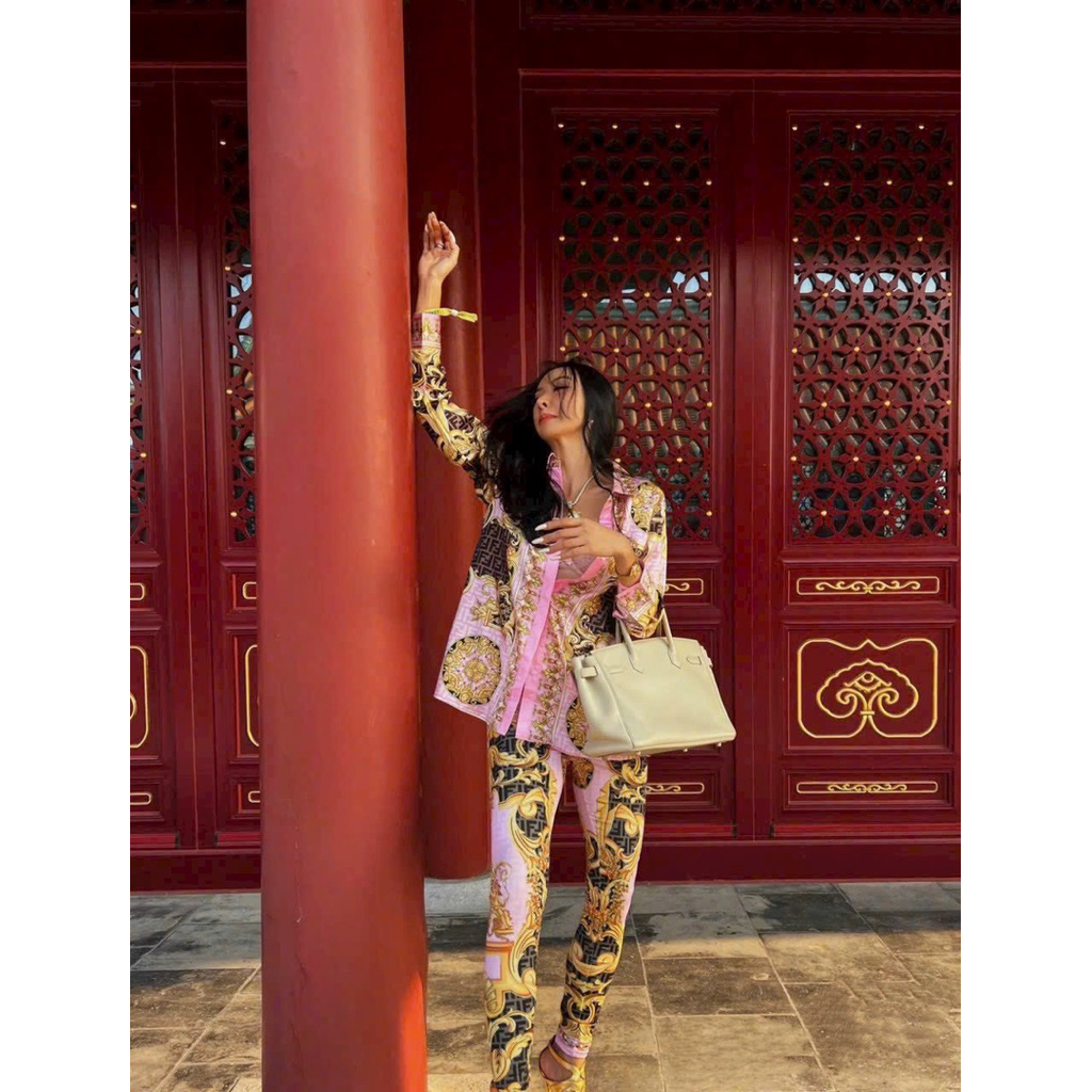 Set áo sơ mi & quần leggings Versace nhiều màu