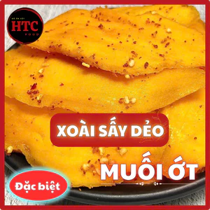 Xoài sấy dẻo muối ớt loại đặc biệt dẻo chua cay không xơ, trái cây sấy dẻo HTC Food, 200g/500g/1kg