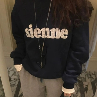 Hàn Quốc Đại học Sienne T Vòng cổ Mỹ Vintage thêu ren ren đặt đầu mà không có fleece top lỏng lẻo cô gái