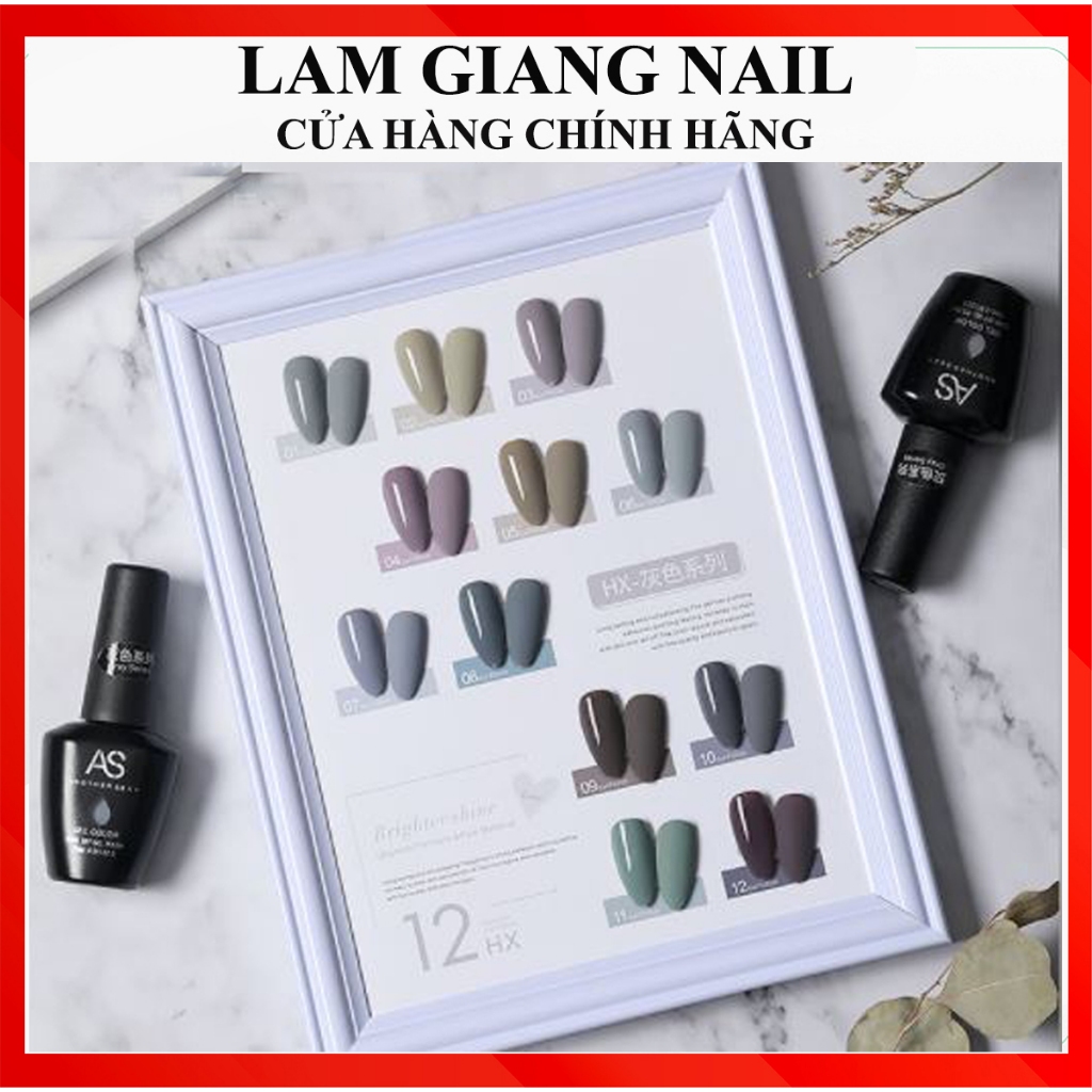 Sơn Gel móng tay AS tông xám ghi HX