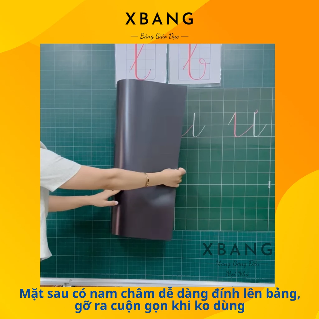 Bảng Phụ Nam Châm Kẻ Ô Ly Lớn – Đính Lên Bảng Từ, Dễ Dàng Sử Dụng | Tặng Kèm Phấn & Bút Kẹp Phấn