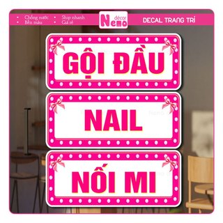 Decal Dán Trang Trí Tiệm Tóc, Barber, Nail, Mi Chống Nước, Decal Tranh Dán Menu Hair Salon, BarberShop.