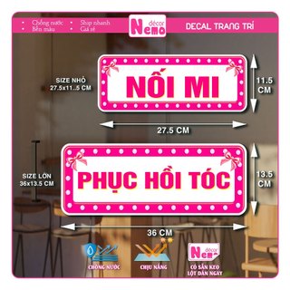 Decal Dán Trang Trí Tiệm Tóc, Barber, Nail, Mi Chống Nước, Decal Tranh Dán Menu Hair Salon, BarberShop.