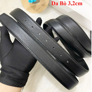Dây lưng nam da bò 3,2cm dùng cho khoá bấm lỗ tặng đinh đục lỗ