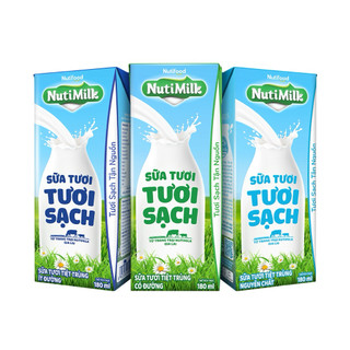 Sữa tươi tiệt trùng Nuti Milk 180ml lốc 4 hộp