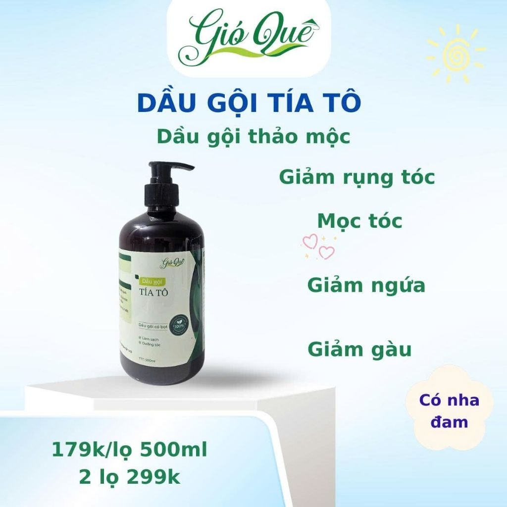 Dầu gội tía tô giảm rụng tóc, mọc tóc