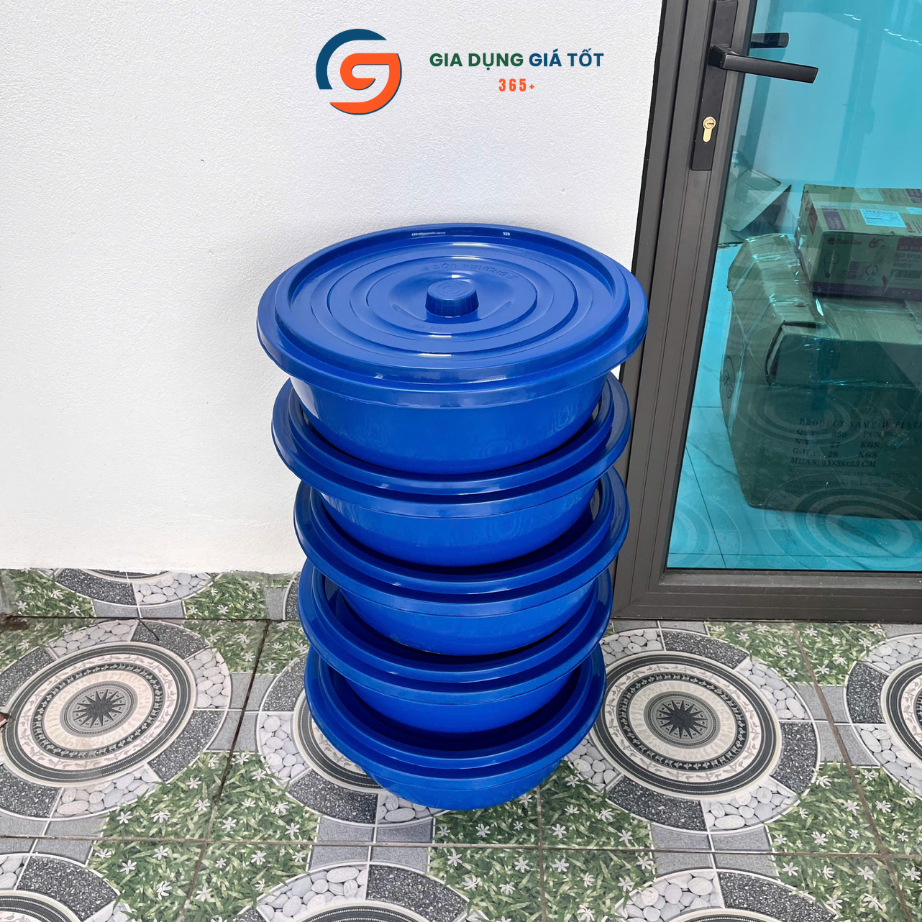 [Combo 5] chậu nhựa tròn nuôi đuông dừa - chậu nuôi trùn quế, gà vịt, cá, chăn nuôi gia súc gia cầm