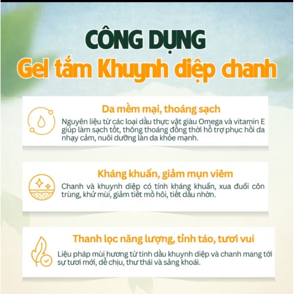 Gel tắm tinh dầu khuynh diệp chanh Mộc Hương - 470ml