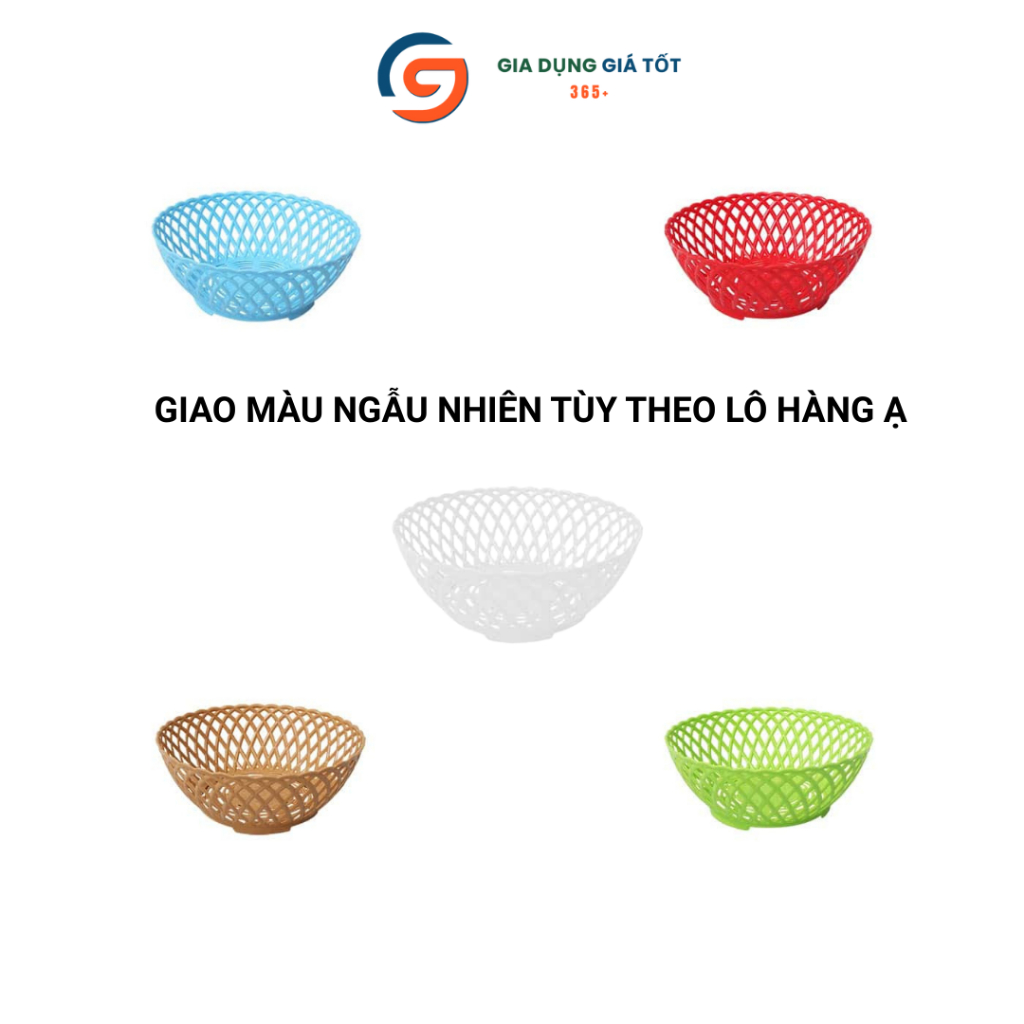 Rổ nhựa tròn hàn quốc Song Long thoáng lỗ đựng rau củ, trái cây, rổ rửa thực phẩm nhà bếp