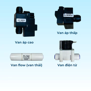 Van Áp Thấp, Van Áp Cao, Van Điện Từ Dauer, Van Thải Flow 300 Nối Nhanh Phi 6 Cho Máy Lọc Nước RO