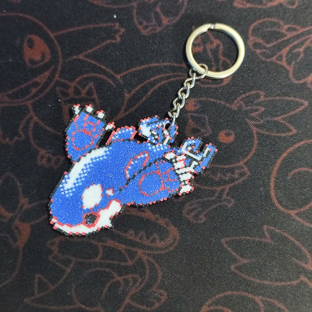 Móc Khóa Pokemon Kyogre Phong Cách Pixel Art in 3D