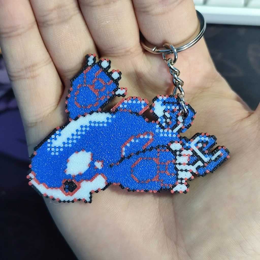 Móc Khóa Pokemon Kyogre Phong Cách Pixel Art in 3D