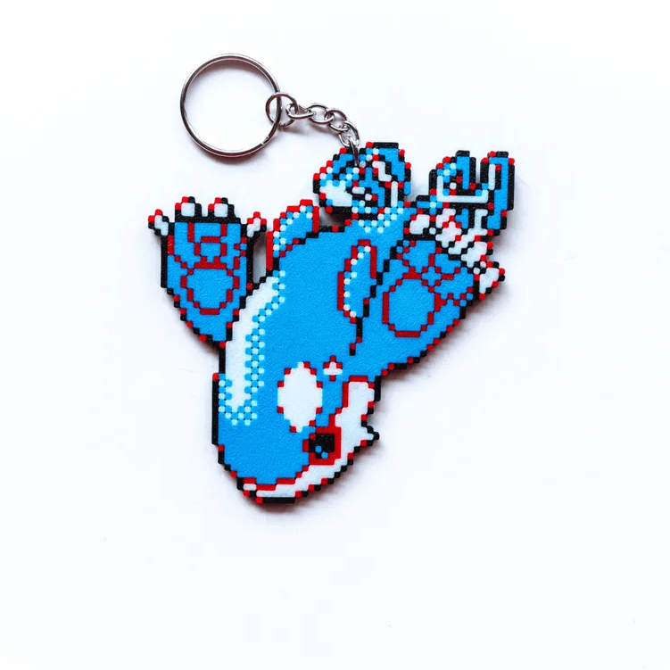 Combo Móc Khóa Pokemon Bộ 3 Thời Tiết Rayquaza, Groudon, Kyogre Phong Cách Pixel Art in 3D