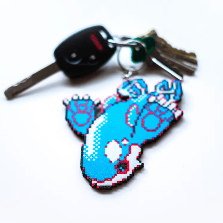 Combo Móc Khóa Pokemon Bộ 3 Thời Tiết Rayquaza, Groudon, Kyogre Phong Cách Pixel Art in 3D
