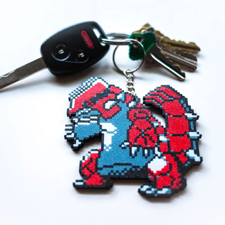Combo Móc Khóa Pokemon Bộ 3 Thời Tiết Rayquaza, Groudon, Kyogre Phong Cách Pixel Art in 3D