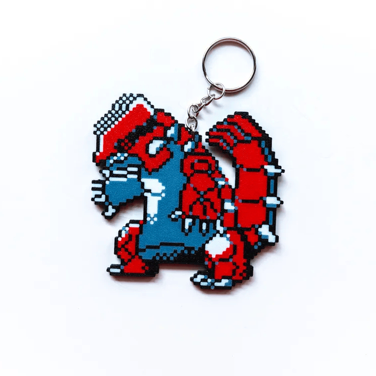 Combo Móc Khóa Pokemon Bộ 3 Thời Tiết Rayquaza, Groudon, Kyogre Phong Cách Pixel Art in 3D