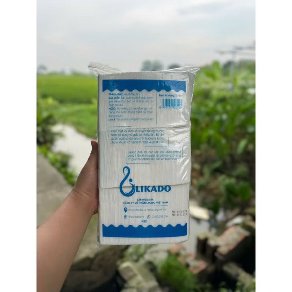 (2 GÓI) Khăn khô đa năng Likad0 cao cấp 300g, mềm mịn, an toàn cho bé