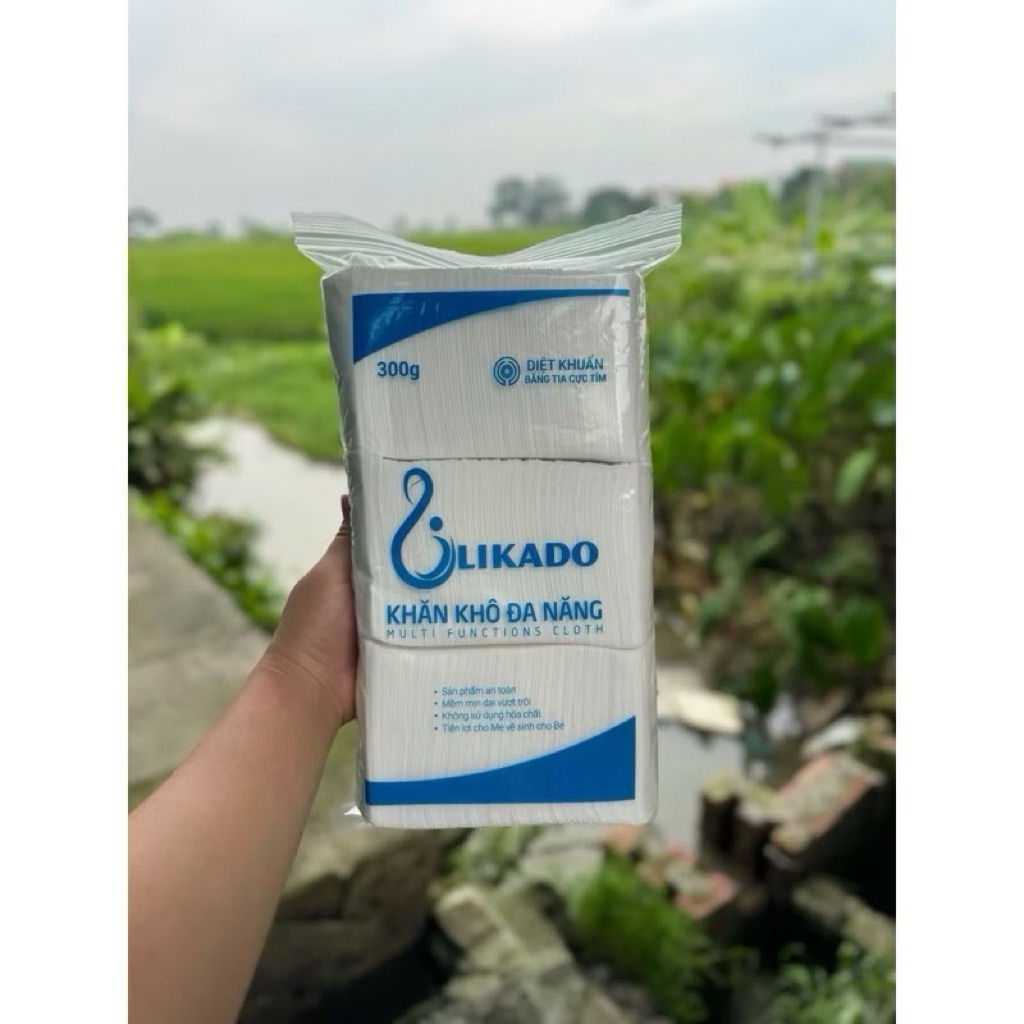 (2 GÓI) Khăn khô đa năng Likad0 cao cấp 300g, mềm mịn, an toàn cho bé