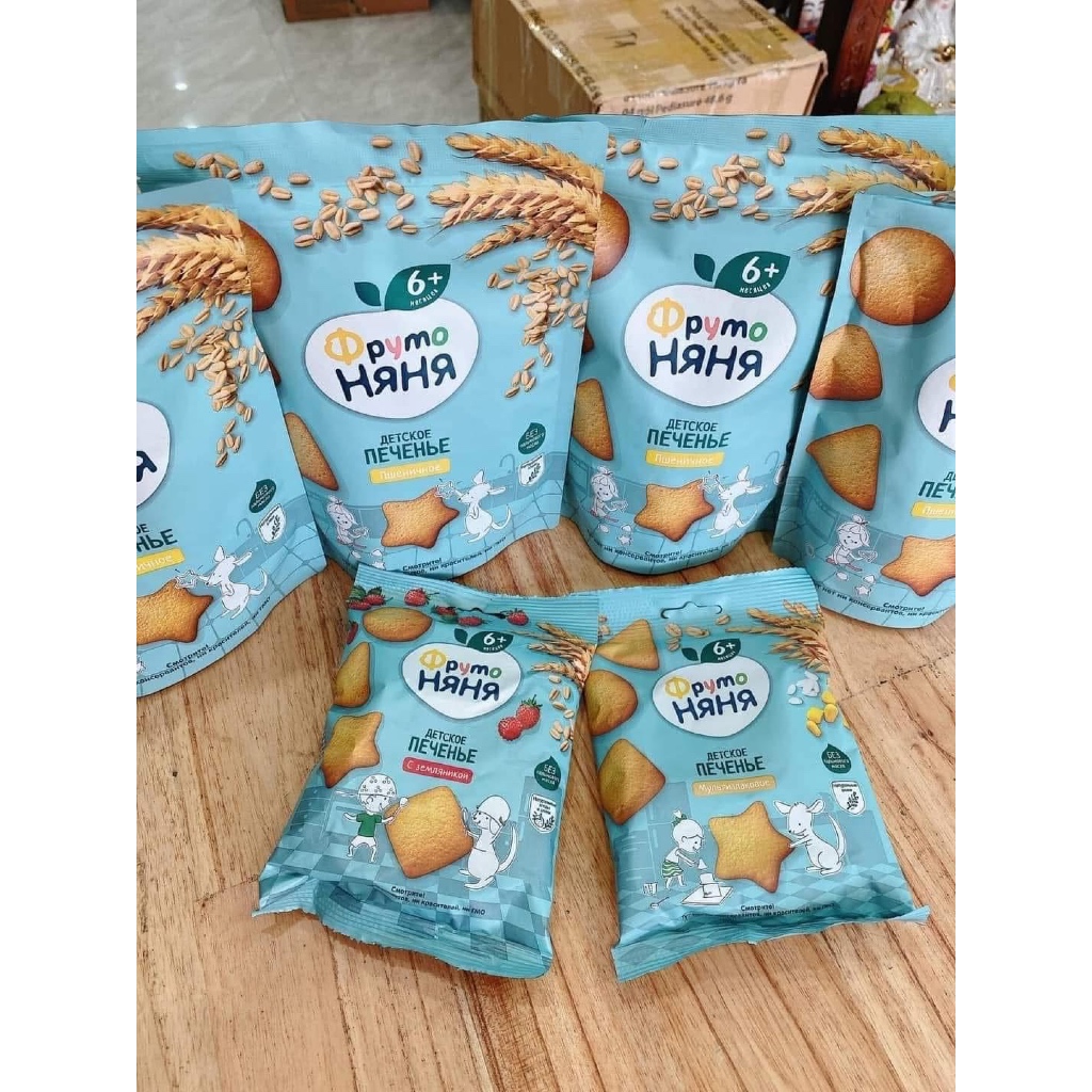 Bánh ăn dặm Fruto Nga cho bé từ 6 tháng 120g, vị ngũ cốc và yến mạch cực ngon