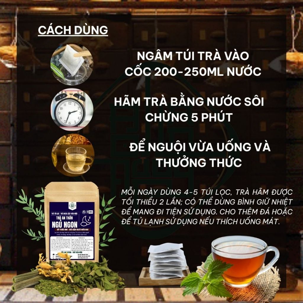 Trà An Thần Ngủ Ngon - Bội Lan Đường - Suy Nhược Thần Kinh, Mất Ngủ, Stress, Mệt Mỏi - Bịch 50 Lọc
