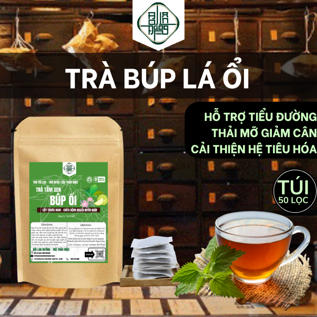 Trà Lá Ổi Mix - Bội Lan Đường - Hỗ Trợ Giảm Cân, Cải Thiện Tiêu Hóa, Ổn Định Huyết Áp - Túi 50 Lọc