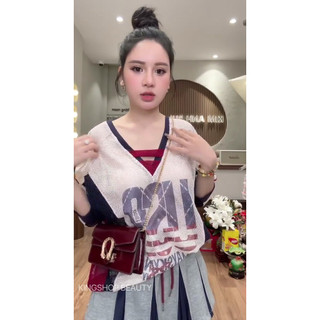 •𝙆𝙞𝙣𝙜𝙨𝙝𝙤𝙥𝙗𝙚𝙖𝙪𝙩𝙮•Áo Lưới Pha Màu VIP USA Mix Váy Ly QCL1