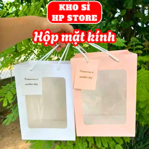 Combo 5-10 Túi Hộp Giấy Mặt Kính Đựng Hoa, Túi Đựng Quà Chất Lượng Tốt Nhiều Kích Thước Giá Rẻ