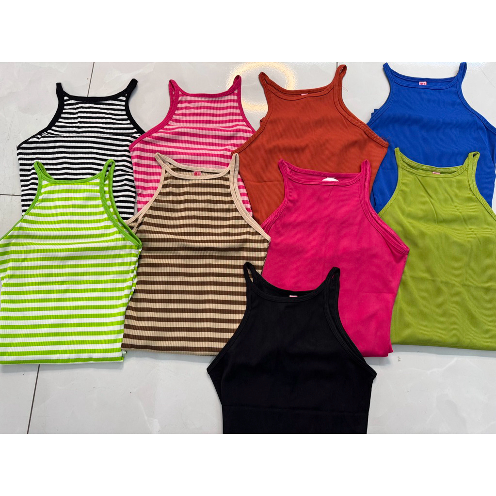 Váy body kẻ sọc cổ yếm , váy dây yếm sọc kẻ dáng xòe thời trang siêu tôn dáng