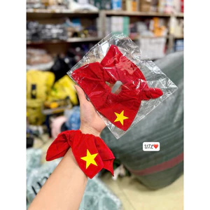 ⭐️🇻🇳Dây Scrunchie buộc tóc cờ đỏ sao vàng, phụ kiện tóc chụp hình, diễu hành, sự kiện