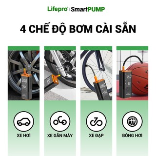 [MUA1TẶNG1] Bơm lốp không dây dành cho ô tô Lifepro SmartPUMP - Tích hợp đèn & sạc dự phòng 6000mAh | Phụ kiện ô tô ADG