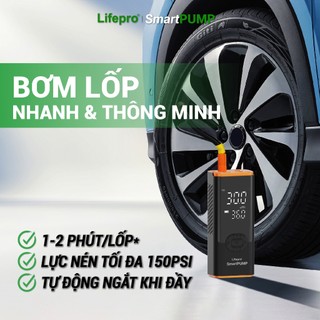 [MUA1TẶNG1] Bơm lốp không dây dành cho ô tô Lifepro SmartPUMP - Tích hợp đèn & sạc dự phòng 6000mAh | Phụ kiện ô tô ADG