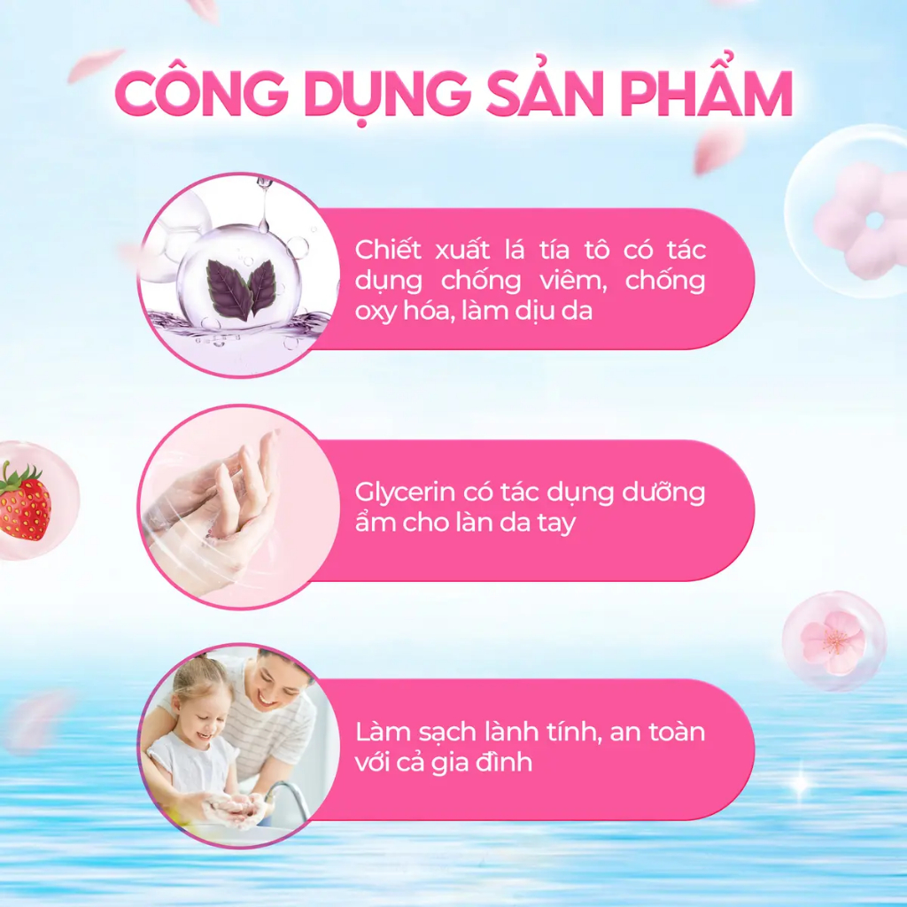 Bọt rửa tay hình cánh hoa CleanZ chiết xuất lá tía tô kháng khuẩn, lành tính, dưỡng ẩm cho da tay