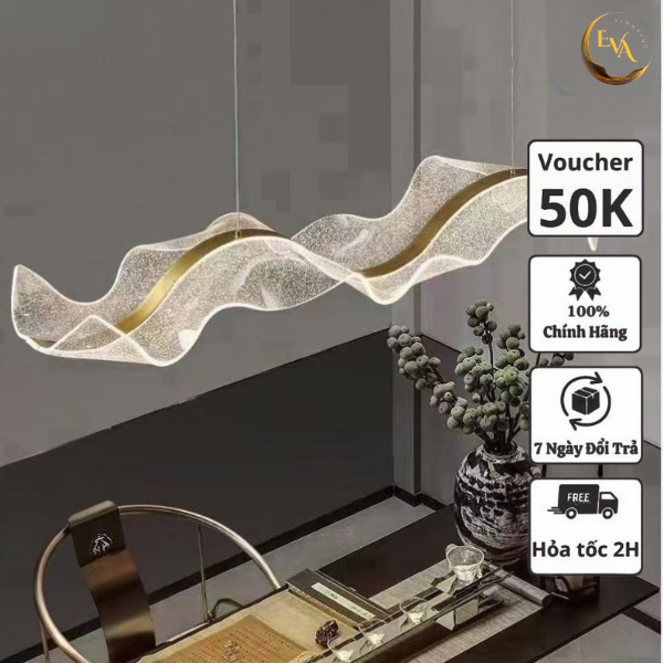 Đèn thả bàn ăn đèn thả trần EVA AP50456 3 chế độ ánh sáng dài 1m2 trang trí phòng khách, phòng ăn, quán cafe BH 12 tháng