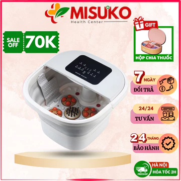 Bồn Ngâm Chân Massage Gấp Gọn Đa Năng Misuko Fb-91, Bồn Ngâm Chân Massage Bi Lăn Kết Hợp Làm Ấm Trị Liệu