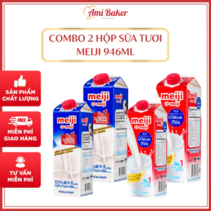 Combo 2 Hộp Sữa Tươi Thanh Trùng Meiji Nhật Bản 946ml – 3.8% & 4.3% Độ Béo