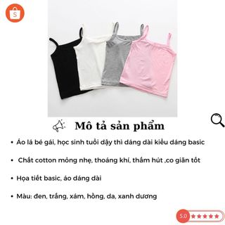 Áo lá học sinh tuổi dậy thì dáng dài cotton êm ái thoáng mát co giãn tốt kiểu dáng basic DEVARI B027