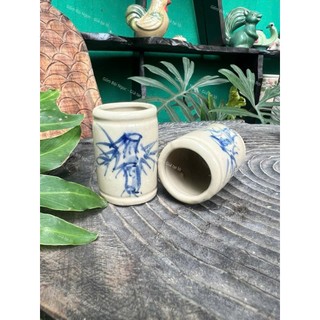 Ống Tăm Gốm Tráng Men Nhiều Mẫu Gà/Hoa/Tre/Nho - Vẽ Tay Thủ Công - Gốm Xưa Lái Thiêu Cho Người Hoài Niệm