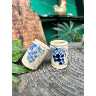 Ống Tăm Gốm Tráng Men Nhiều Mẫu Gà/Hoa/Tre/Nho - Vẽ Tay Thủ Công - Gốm Xưa Lái Thiêu Cho Người Hoài Niệm