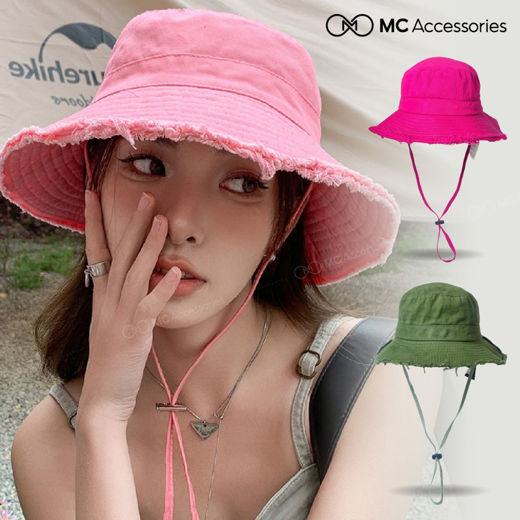 Mũ Bucket Tua Rua JB08 Jussy Official Rộng Vành Che Nắng Vải Cotton Mềm Mịn Phong Cách Hàn Quốc Form Unisex Có Dây Rút | BigBuy360 - bigbuy360.vn