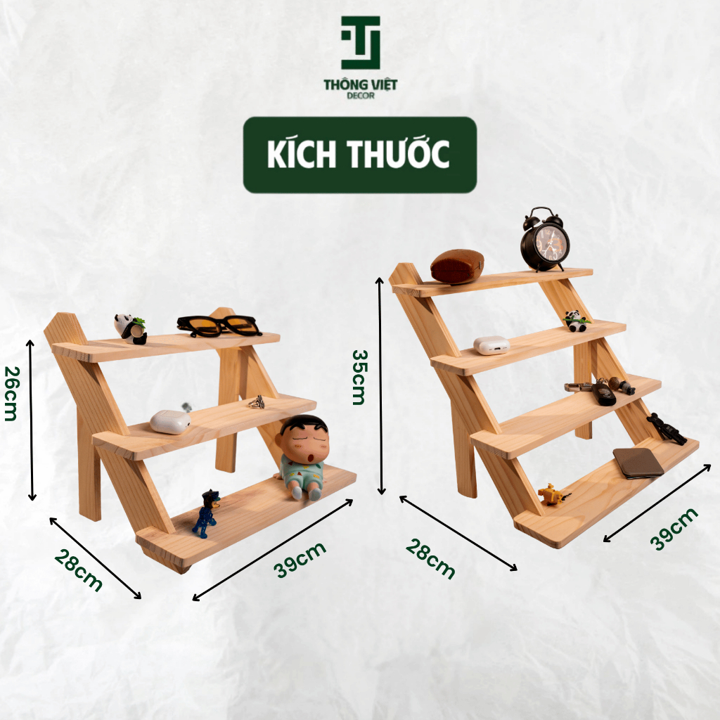 [TV-D013]Kệ Gỗ Mini Để Đồ Đa Năng 3-4 Tầng, Giá Trưng Bày Đồ Decor Trang Trí Bàn Học Nhỏ Gọn