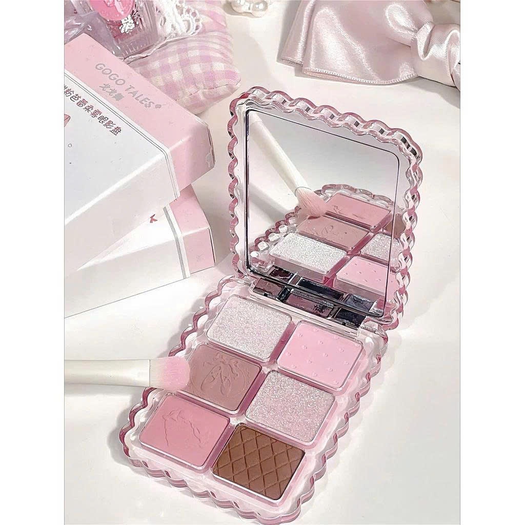 Bảng Phấn Mắt GOGO TALES GT773 6 Ô Vỏ Hồng Ballet Coquette Sweet Pink Ballet Soft