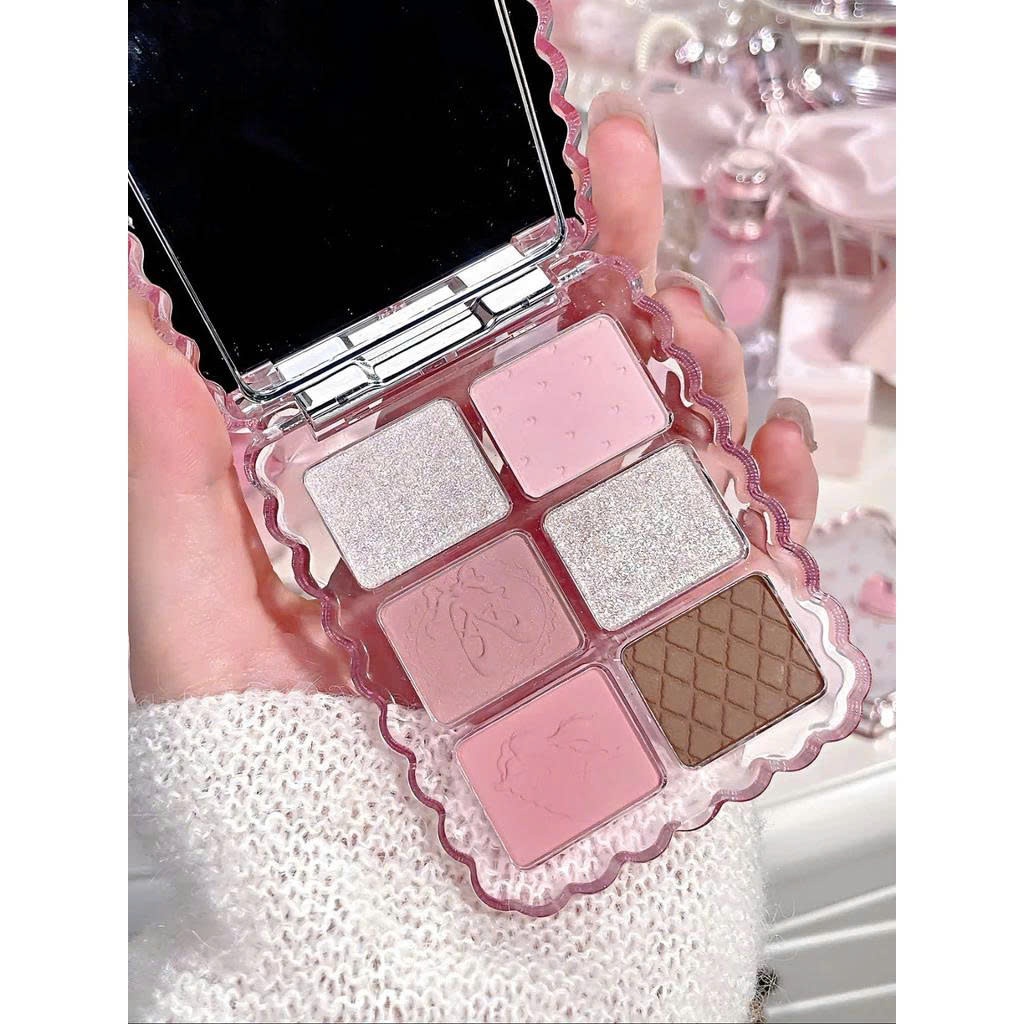 Bảng Phấn Mắt GOGO TALES GT773 6 Ô Vỏ Hồng Ballet Coquette Sweet Pink Ballet Soft