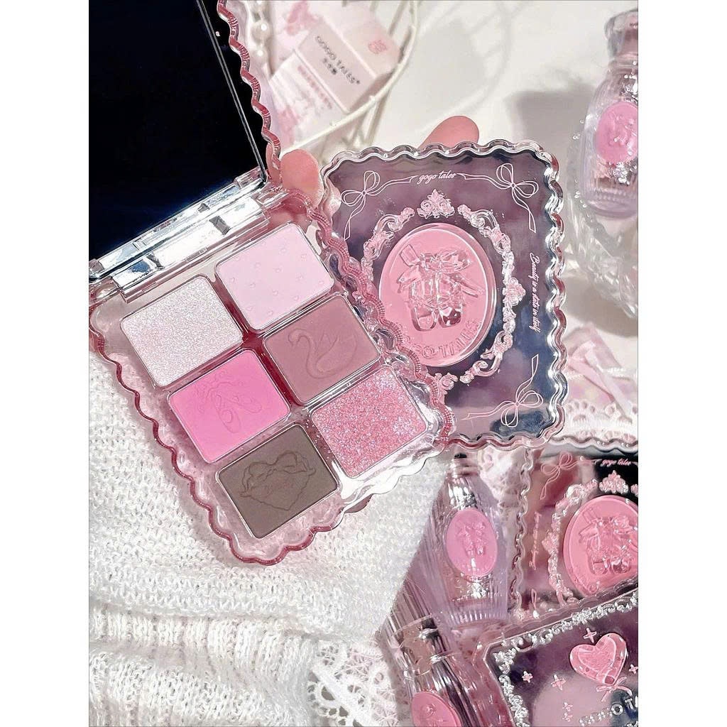 Bảng Phấn Mắt GOGO TALES GT773 6 Ô Vỏ Hồng Ballet Coquette Sweet Pink Ballet Soft