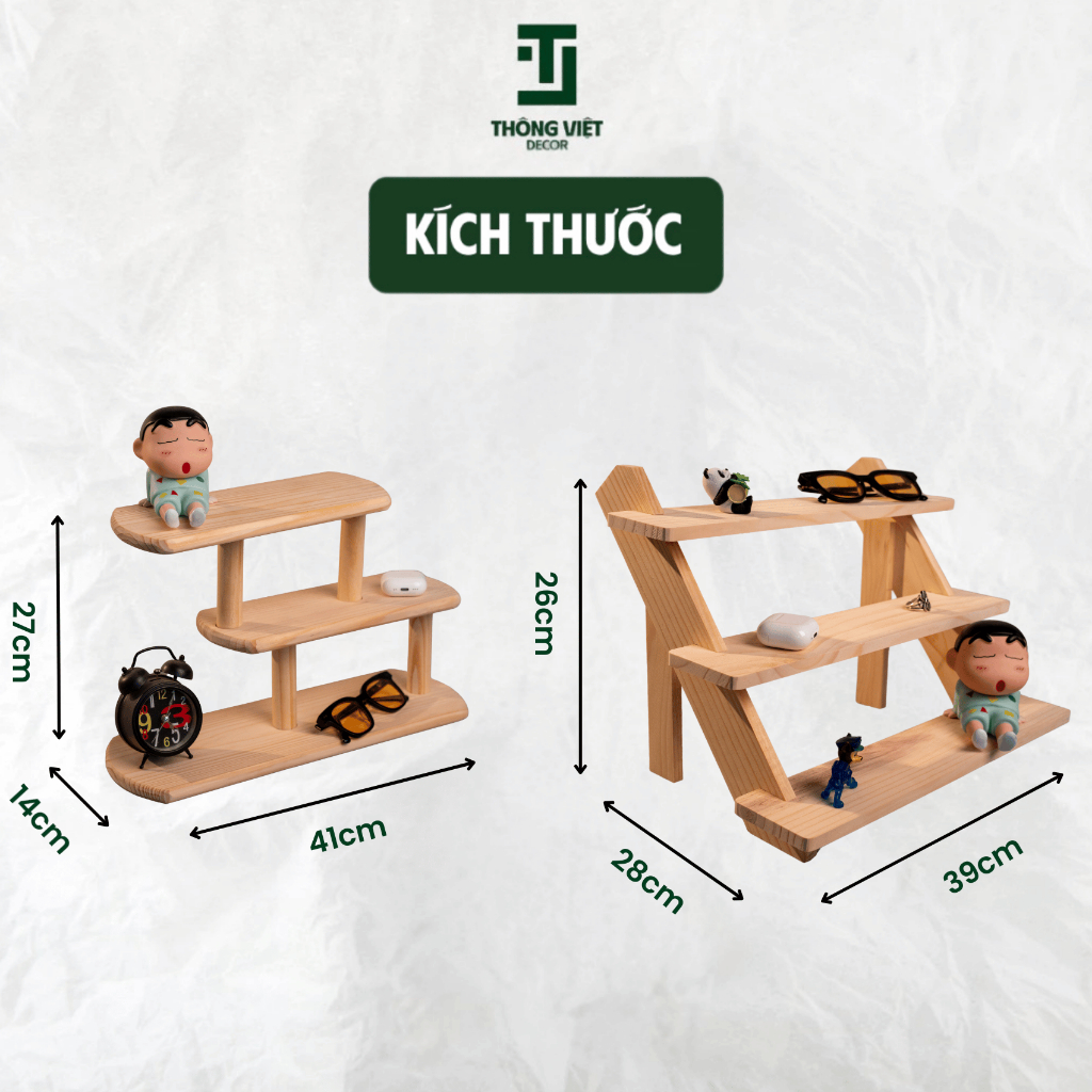 [CHỐNG MỐC] Kệ Gỗ Mini Để Bàn Trang Trí, Giá Đỡ Đồng Hồ Trưng Bày Đồ Decor Để Bàn Học - [TV-D012]