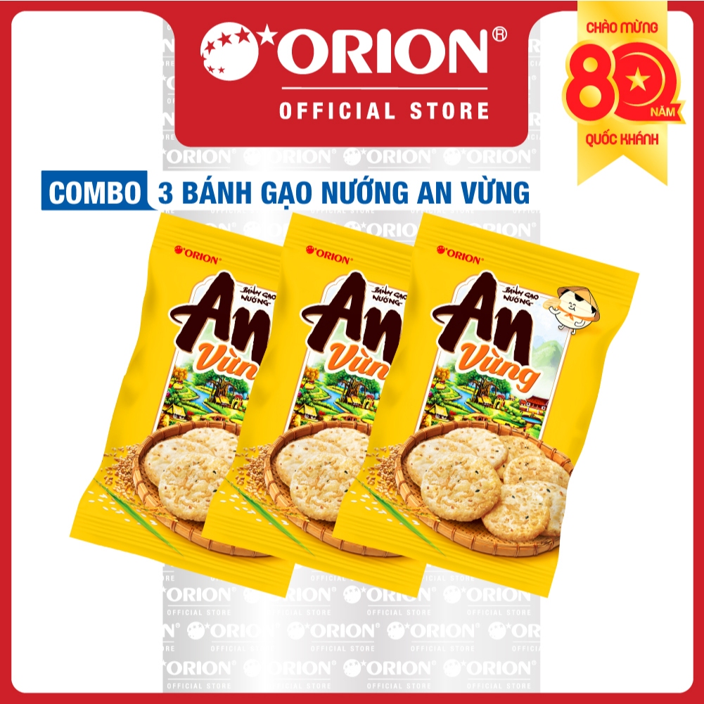 Combo 3 túi Bánh Gạo Nướng Orion An Vừng 115.2g