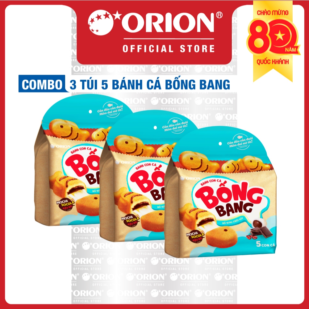 Combo 3 Túi Bánh Con Cá Bống Bang nhân MOCHI SOCOLA Đậu Đỏ (145g)