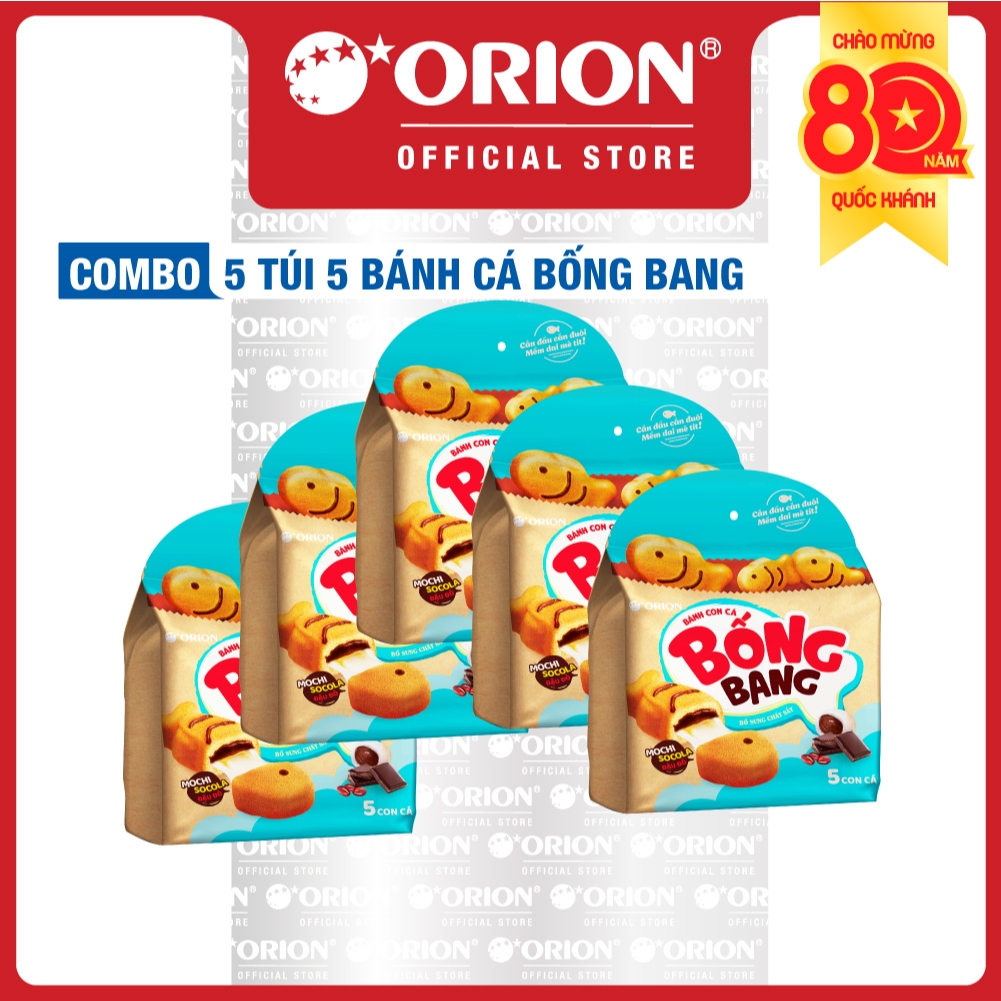 [LIVESTREAM] COMBO 5 Túi Bánh Con Cá Bống Bang nhân MOCHI SOCOLA Đậu Đỏ (145g x 5 túi)