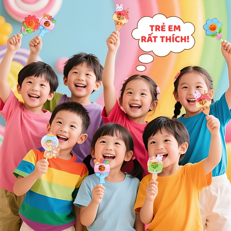 Thẻ Cắm Kẹo Mút Xinh Xắn – Giấy Trang Trí Kẹo, Phụ Kiện Tiệc Sinh Nhật Cho Bé